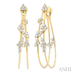 ASHI Double Row Diamond Fashion Hoop Earrings 622G0PPFGERYG-2.15