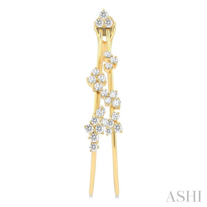 ASHI Double Row Diamond Fashion Hoop Earrings 622G0PPFGERYG-2.15