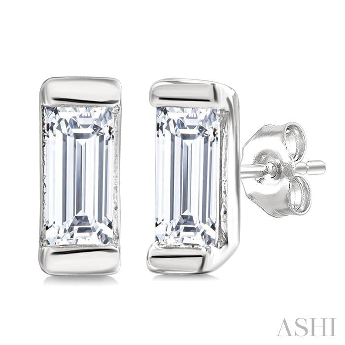 ASHI Baguette Diamond Petite Fashion Earrings 622H8PPTGERWG