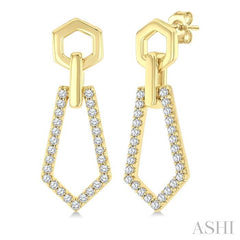 ASHI Hexagon Shape Diamond Fashion Earrings 622J5PPTGERYG-HEX