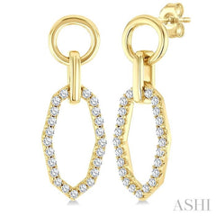 ASHI Geometric Shape Interlock Diamond Fashion Earrings 622J5PPTGERYG