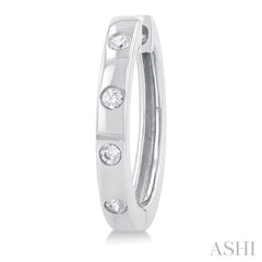 ASHI Flush Bezel Set Diamond Fashion Hoop Earrings 623F8PPTGERWG