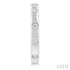 ASHI Flush Bezel Set Diamond Fashion Hoop Earrings 623F8PPTGERWG