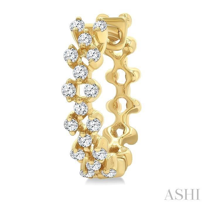 ASHI Prong Diamond Fashion Hoop Earrings 623H6PPTGERYG
