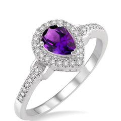 Parkplace Jewelers Pear Shape Gemstone & Halo Diamond Ring 52338PPTSAMWG