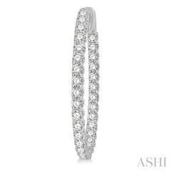 ASHI Inside-Out Diamond Oval Hoop Earrings 624B0PPFHERWG-3.00