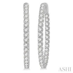 ASHI Inside-Out Diamond Oval Hoop Earrings 624B0PPFHERWG-3.00