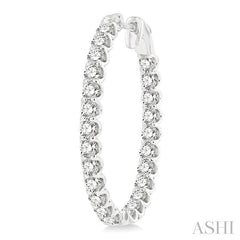 ASHI Inside-Out Diamond Oval Hoop Earrings 624B0PPFHERWG-5.00