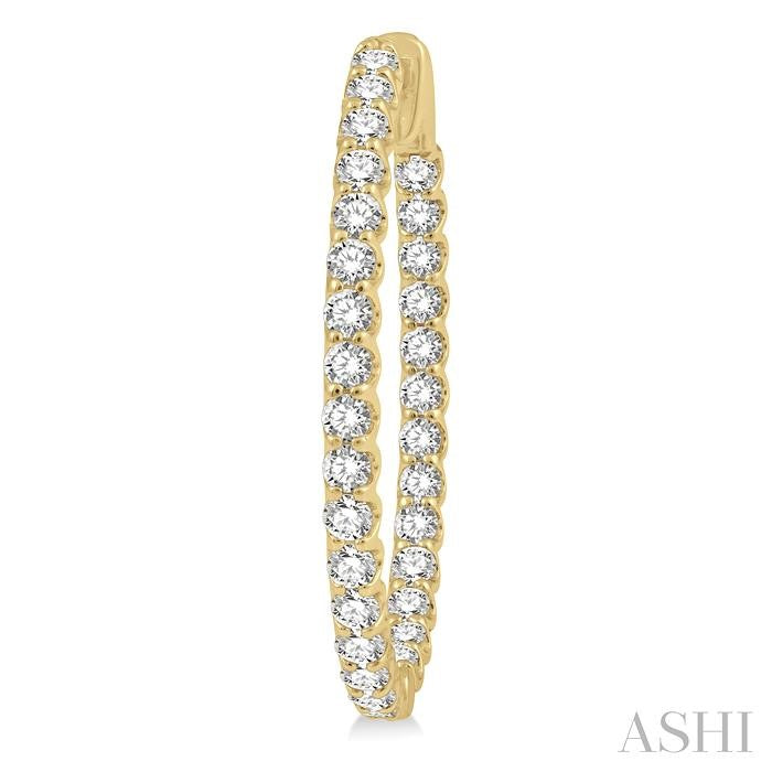 ASHI Inside-Out Diamond Oval Hoop Earrings 624B0PPFHERYG-3.00