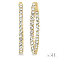 ASHI Inside-Out Diamond Oval Hoop Earrings 624B0PPFHERYG-3.00