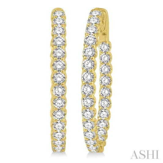 ASHI Inside-Out Diamond Oval Hoop Earrings 624B0PPFHERYG-4.00