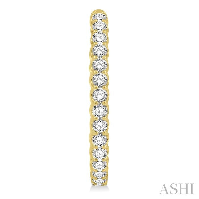 ASHI Inside-Out Diamond Oval Hoop Earrings 624B0PPFHERYG-4.00