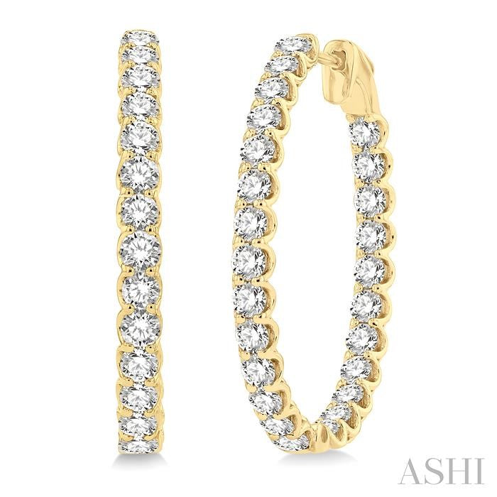 ASHI Inside-Out Diamond Oval Hoop Earrings 624B0PPFHERYG-5.00