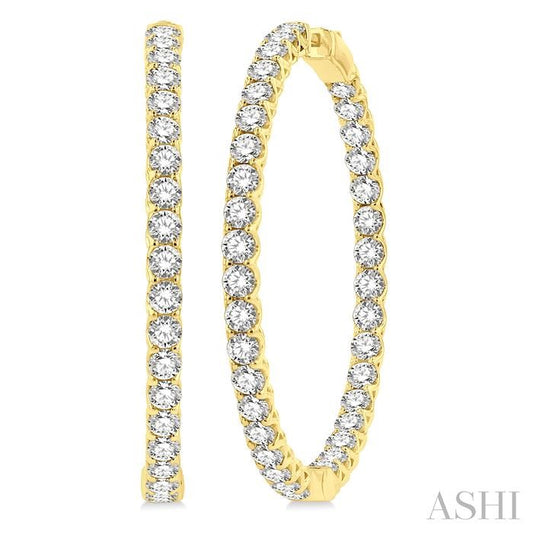 ASHI 1 3/4-Inch Round Inside-Out Diamond Hoop Earrings 624D0PPFGERYG-10.00