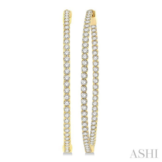 ASHI 1 3/4-Inch Round Inside-Out Diamond Hoop Earrings 624D0PPFGERYG-3.00