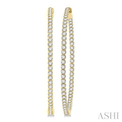 ASHI 1 3/4-Inch Round Inside-Out Diamond Hoop Earrings 624D0PPFGERYG-3.00