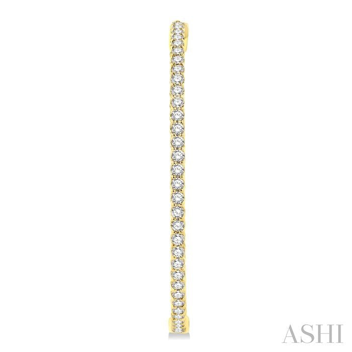 ASHI 1 3/4-Inch Round Inside-Out Diamond Hoop Earrings 624D0PPFGERYG-3.00
