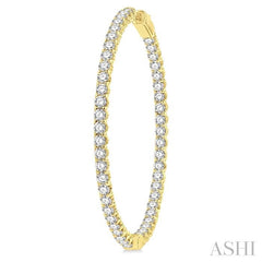 ASHI 1 3/4-Inch Round Inside-Out Diamond Hoop Earrings 624D0PPFGERYG-5.00