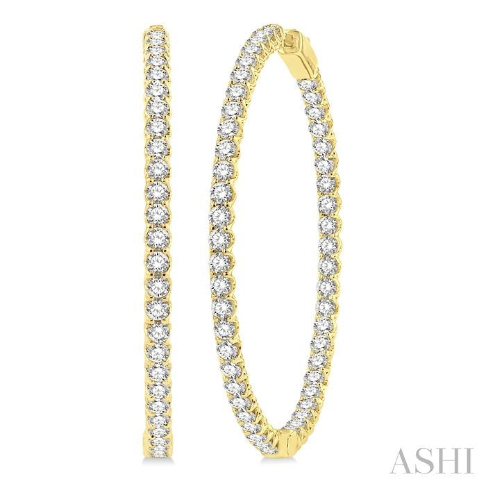ASHI 1 3/4-Inch Round Inside-Out Diamond Hoop Earrings 624D0PPFGERYG-5.00