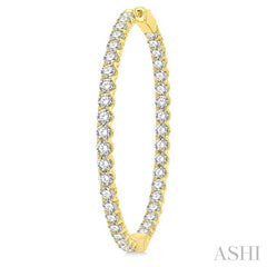 ASHI 1 3/4-Inch Round Inside-Out Diamond Hoop Earrings 624D0PPFGERYG-7.00
