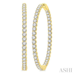 ASHI 1 3/4-Inch Round Inside-Out Diamond Hoop Earrings 624D0PPFGERYG-7.00