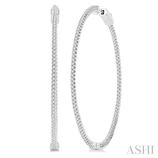 ASHI 1 3/4-Inch Round Inside-Out Diamond Hoop Earrings 624D1PPFGERWG