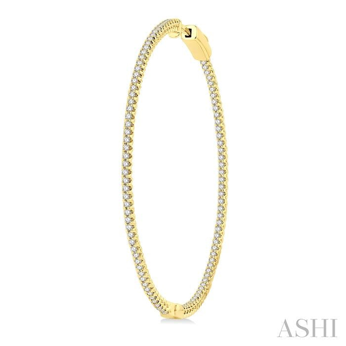 ASHI 1 3/4-Inch Round Inside-Out Diamond Hoop Earrings 624D1PPFGERYG
