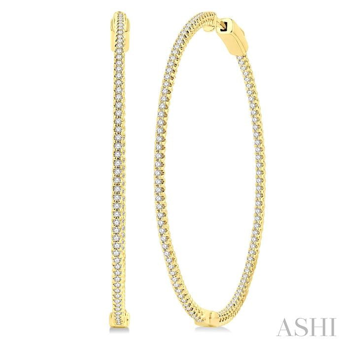 ASHI 1 3/4-Inch Round Inside-Out Diamond Hoop Earrings 624D1PPFGERYG