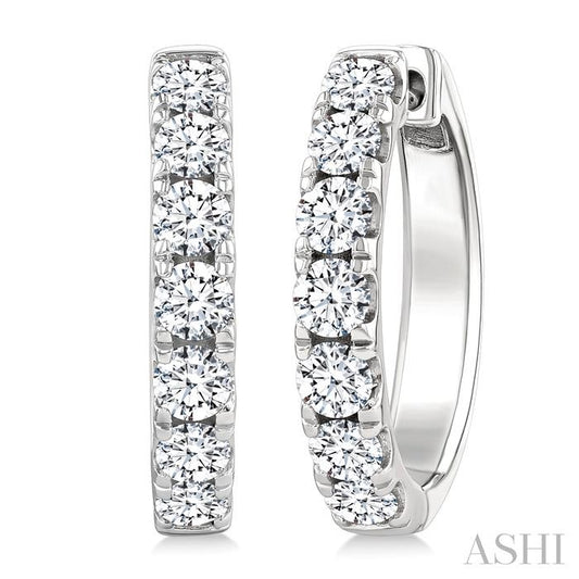 ASHI Diamond Fashion Hoop Earrings 624H0PPFGERWG-1.5