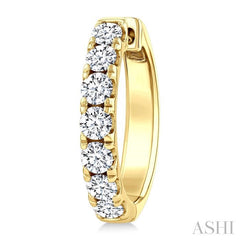 ASHI Diamond Fashion Hoop Earrings 624H0PPFGERYG-1.5