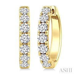 ASHI Diamond Fashion Hoop Earrings 624H0PPFGERYG-1.5