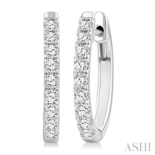 ASHI Diamond Fashion Hoop Earrings 624H3PPFGERWG