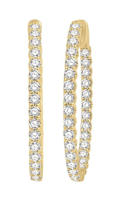 Parkplace Jewelers Inside-Out Diamond Oval Hoop Earrings 624B0PPFGERYG-3.00