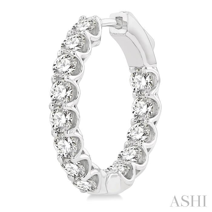 ASHI Inside-Out Diamond Hoop Earrings 625D0PPFGERWG-3.00