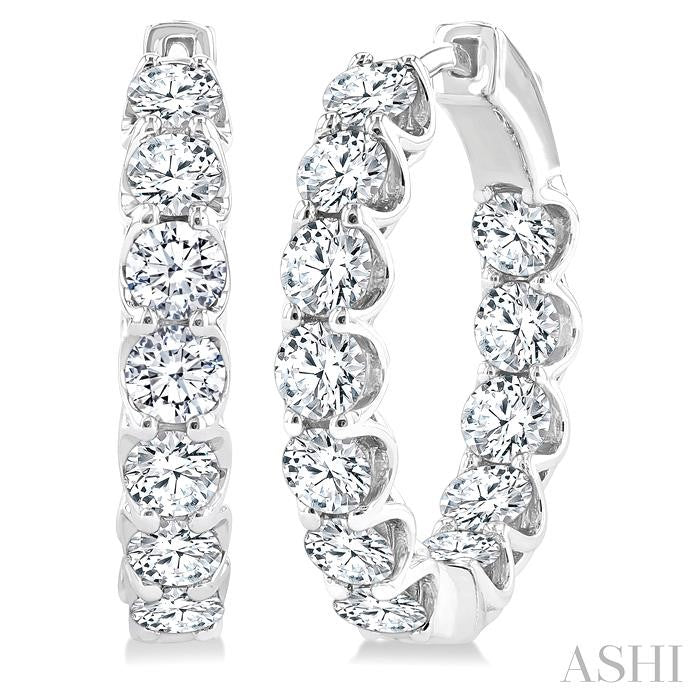 ASHI Inside-Out Diamond Hoop Earrings 625D0PPFGERWG-4.00