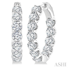 ASHI Inside-Out Diamond Hoop Earrings 625D0PPFGERWG-4.00