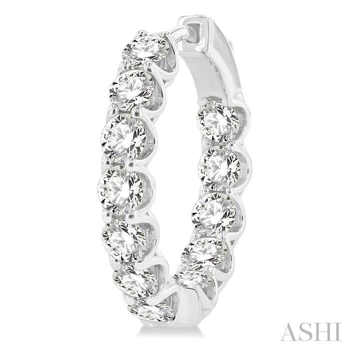 ASHI Inside-Out Diamond Hoop Earrings 625D0PPFGERWG-5.00