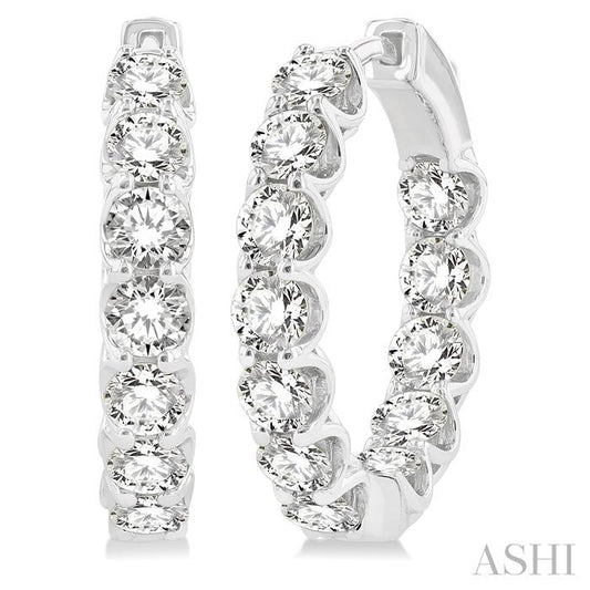 ASHI Inside-Out Diamond Hoop Earrings 625D0PPFGERWG-5.00