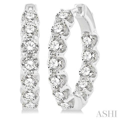 ASHI Inside-Out Diamond Hoop Earrings 625D0PPFGERWG-5.00