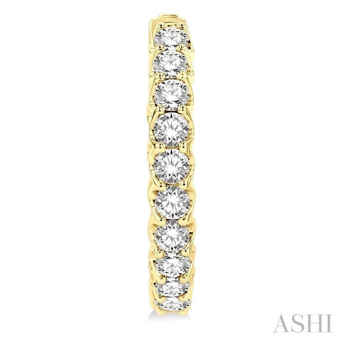 ASHI Inside-Out Diamond Hoop Earrings 625D0PPFGERYG-2.00