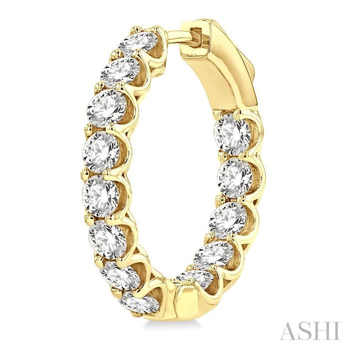 ASHI Inside-Out Diamond Hoop Earrings 625D0PPFGERYG-3.00