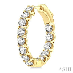 ASHI Inside-Out Diamond Hoop Earrings 625D0PPFGERYG-3.00