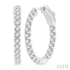 ASHI Inside-Out Diamond Hoop Earrings 625D1PPFGERWG