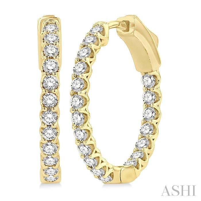 ASHI Inside-Out Diamond Hoop Earrings 625D1PPFGERYG