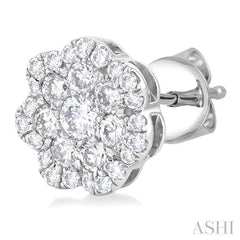 ASHI Flower Diamond Fashion Earrings 625E2PPFGERWG