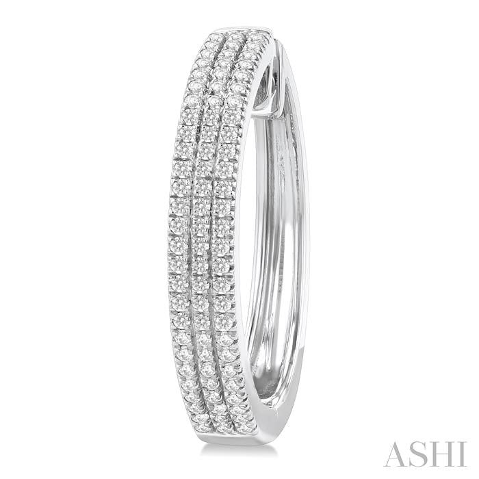 ASHI Three Row Diamond Hoop Earrings 625F3PPTGERWG