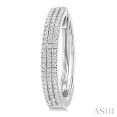 ASHI Three Row Diamond Hoop Earrings 625F3PPTGERWG