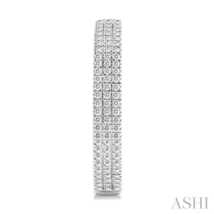 ASHI Three Row Diamond Hoop Earrings 625F3PPTGERWG