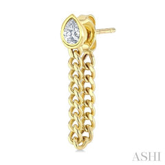 ASHI Pear Shape Curb Bezel Diamond Fashion Earrings 625H5PPFGERYG-PR