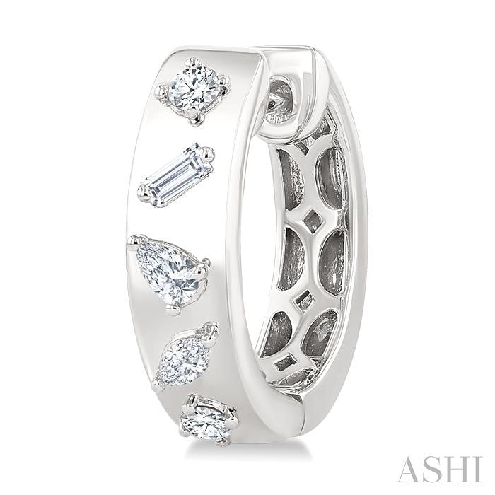 ASHI Mixed Shape Diamond Fashion Hoop Earrings 625J5PPFGERWG